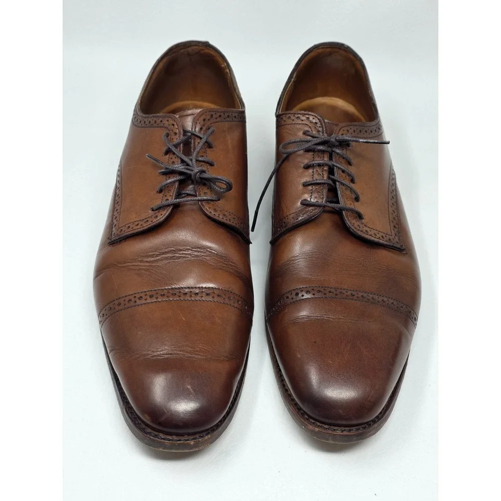 Allen Edmonds Yorktown Derby Shoes Mens Size 14D Cap Toe Made USA Leather Soles